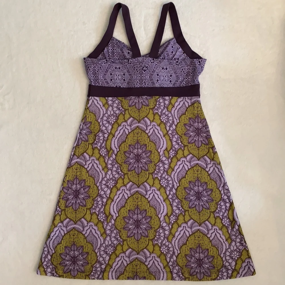 Prana | Amaya Athletic Active Dress Lupine Scallop Purple/Green Mandala Print S - Picture 11 of 16